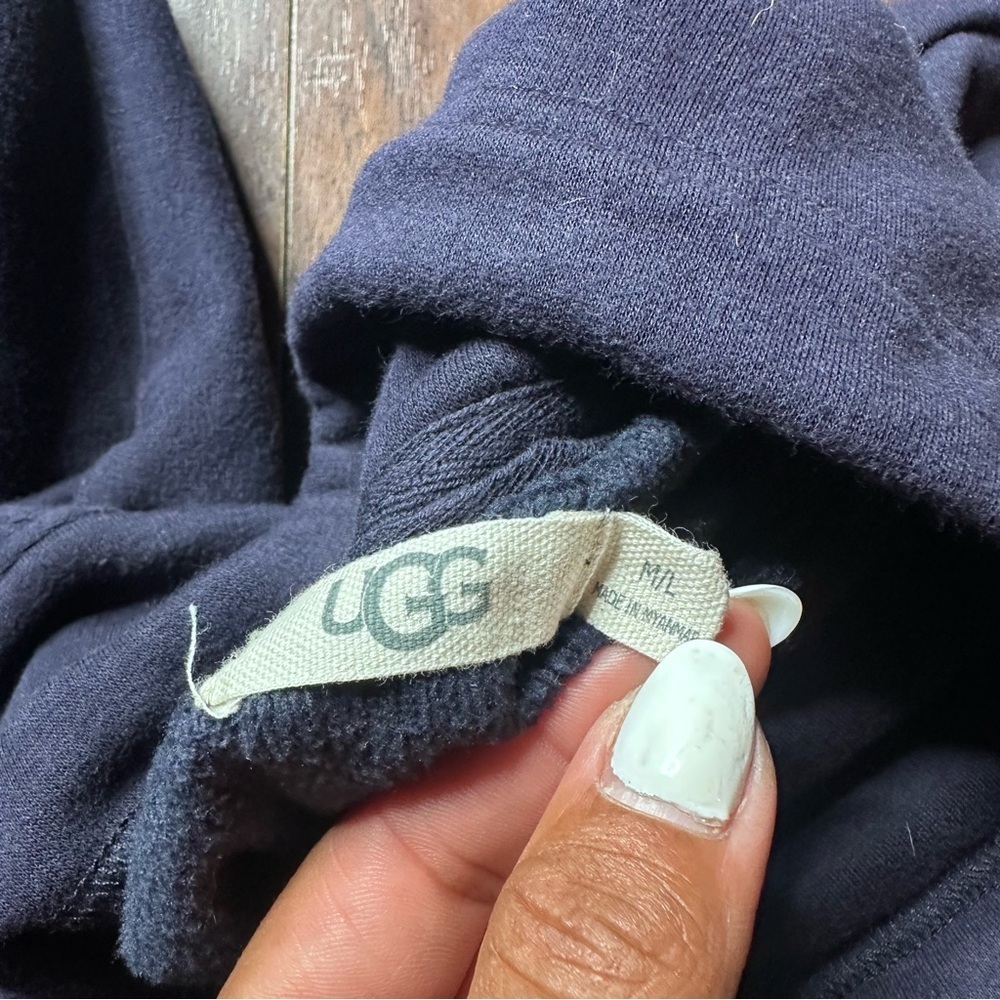 UGG Blue Pichot Poncho Fleece Hooded Sweatshirt - Picture 5 of 5
